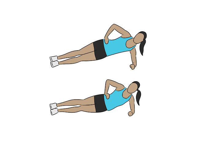 Side plank hip drop