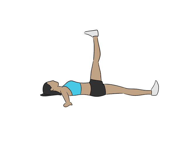 Lying single leg raises