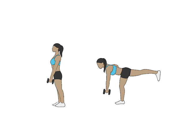 Single leg dumbbell romanian deadlifts