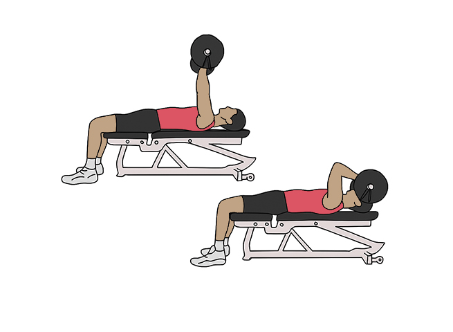 Barbell skull crusher