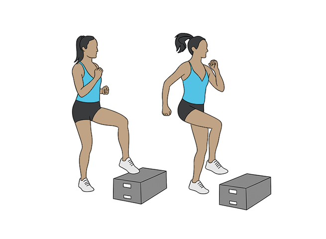 Quick feet tipping on step