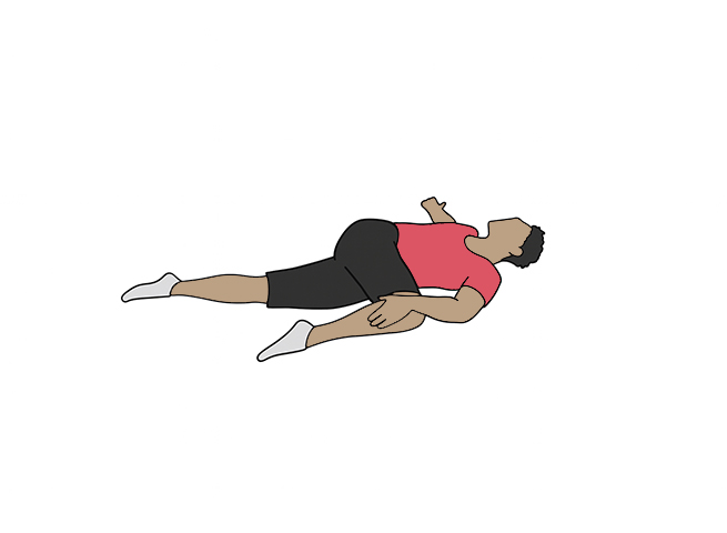 Supine spinal twist pose